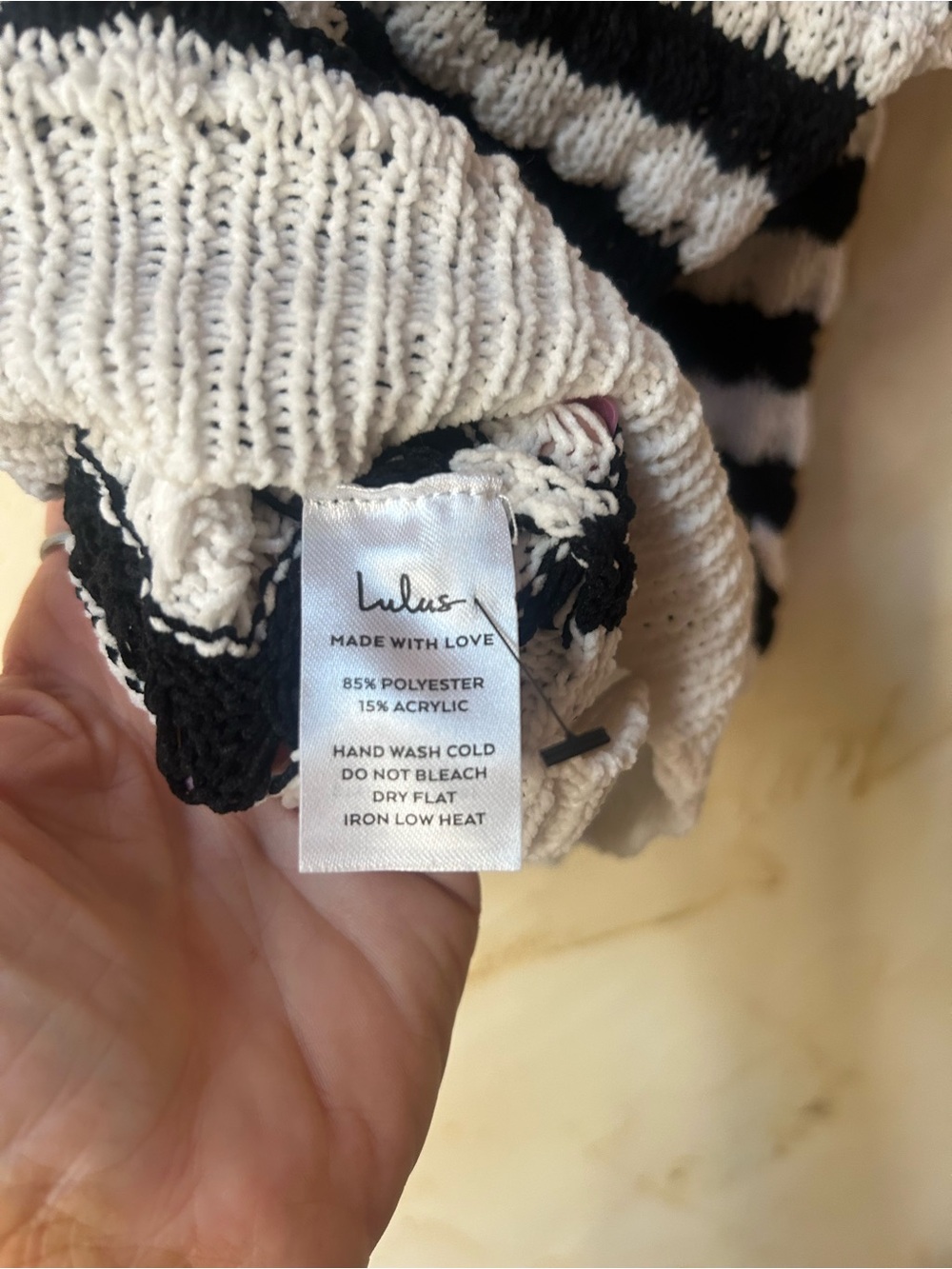 Lulus Stylish Instinct Striped Crochet Sweater Vest XS (Fits S) - Picture 5 of 7